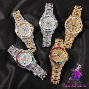 Diamond Butterfly Double Button Quartz Watch