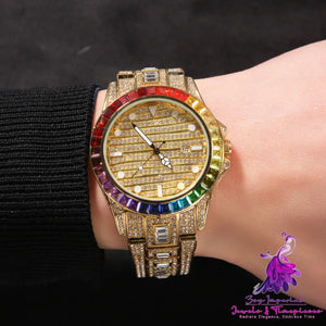 Diamond Butterfly Double Button Quartz Watch