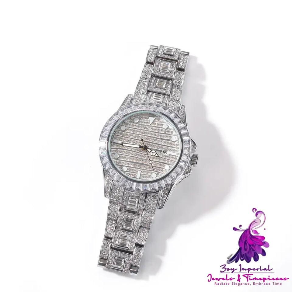 Diamond Butterfly Double Button Quartz Watch