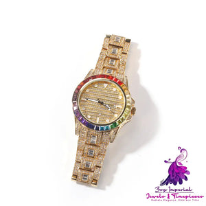 Diamond Butterfly Double Button Quartz Watch