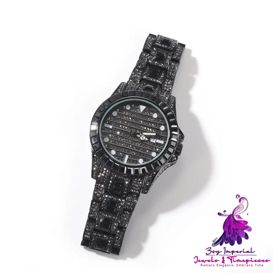 Diamond Butterfly Double Button Quartz Watch