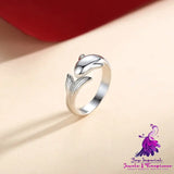 Diamond Inlaid Fish Couple Ring