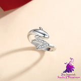 Diamond Inlaid Fish Couple Ring