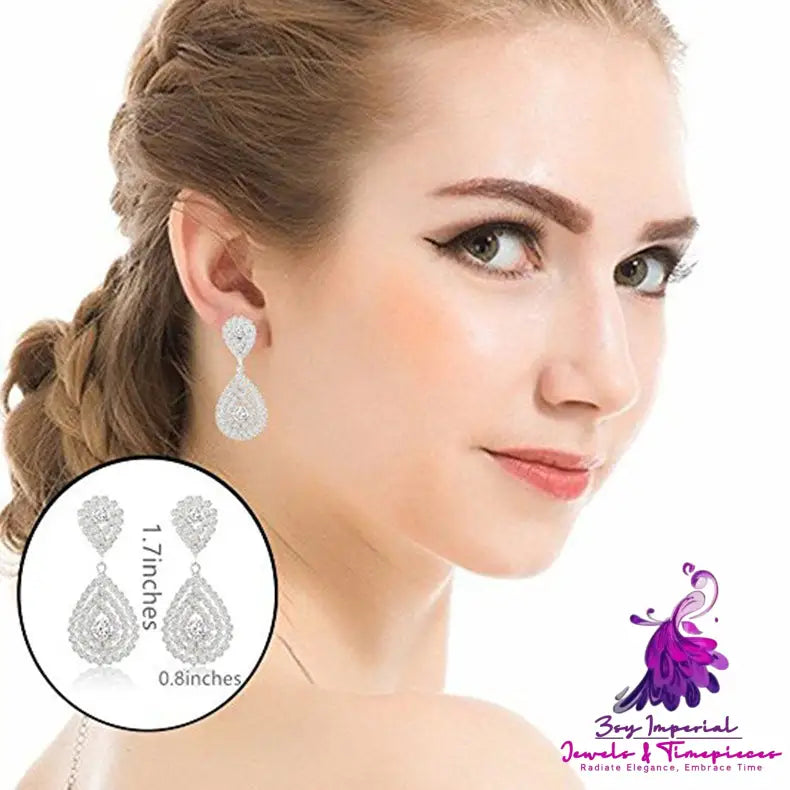 Diamond Crystal Water Drop Earrings