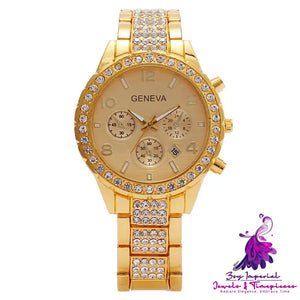 Diamond Digital Calendar Women’s Quartz Watch