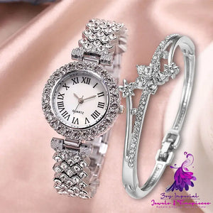 Luxury Diamond Quartz Watch with Double-layer Diamond