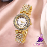 Luxury Diamond Quartz Watch with Double-layer Diamond