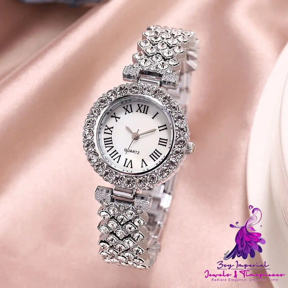 Luxury Diamond Quartz Watch with Double-layer Diamond