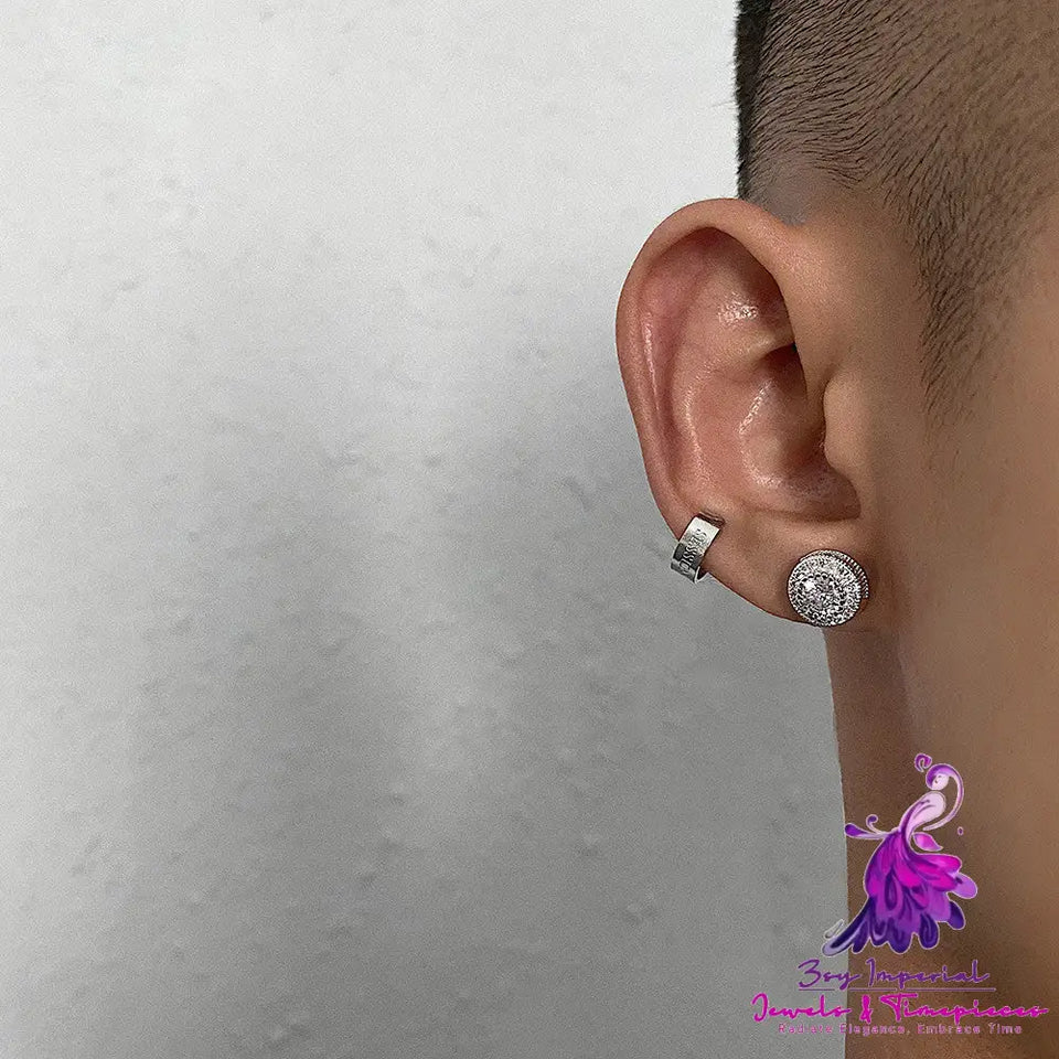 Full Diamond Round Zircon Earrings