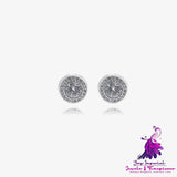 Full Diamond Round Zircon Earrings