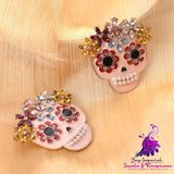 Skull Head Diamond All-match Earrings