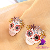 Skull Head Diamond All-match Earrings