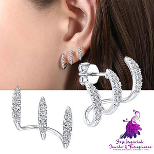 Diamond Inlaid Vibrato Cold Earrings