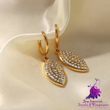 Diamond Leaf-shaped Pendant Earrings