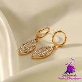 Diamond Leaf-shaped Pendant Earrings