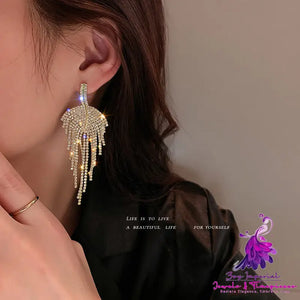 Diamond Leaf Tassel Earrings