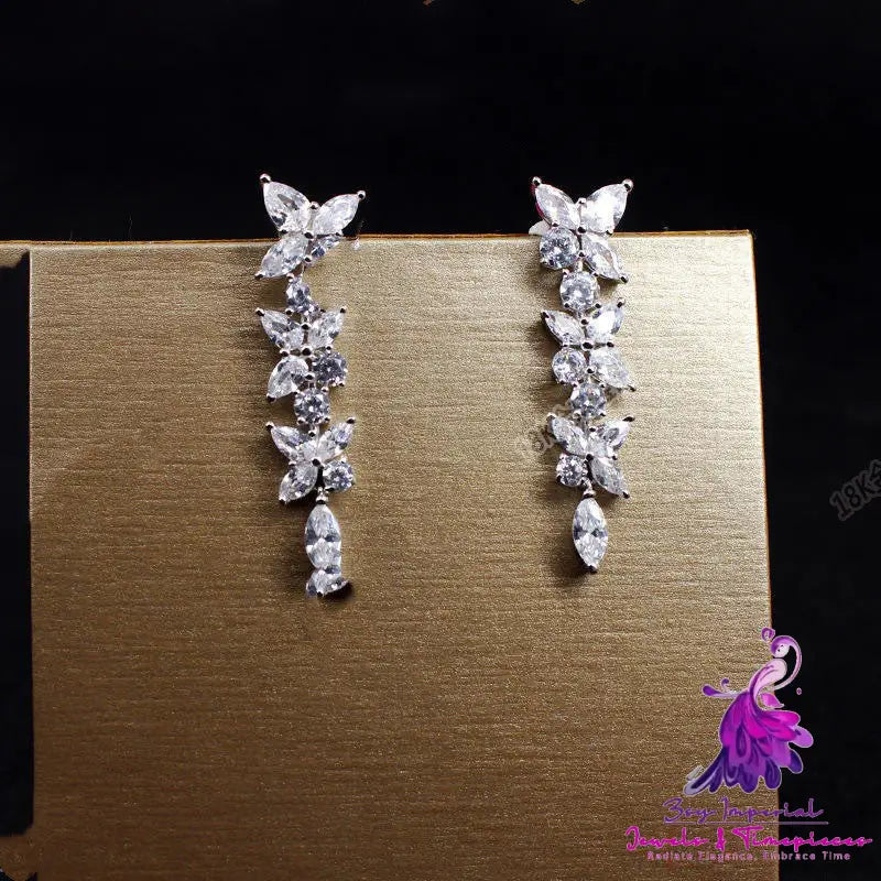 White Gold Moissanite Diamond Earrings