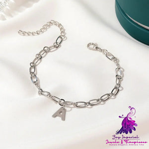 Diamond-encrusted English Letter Anklet