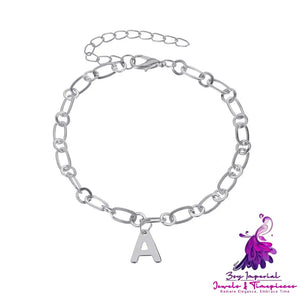 Diamond-encrusted English Letter Anklet