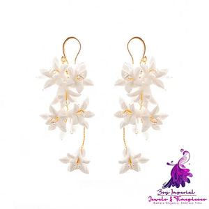 Women’s Fashion Diamond-encrusted Floral Earrings