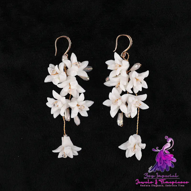 Women’s Fashion Diamond-encrusted Floral Earrings