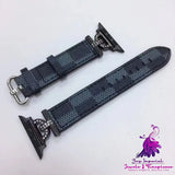 Diamond-encrusted Leather Watch Band