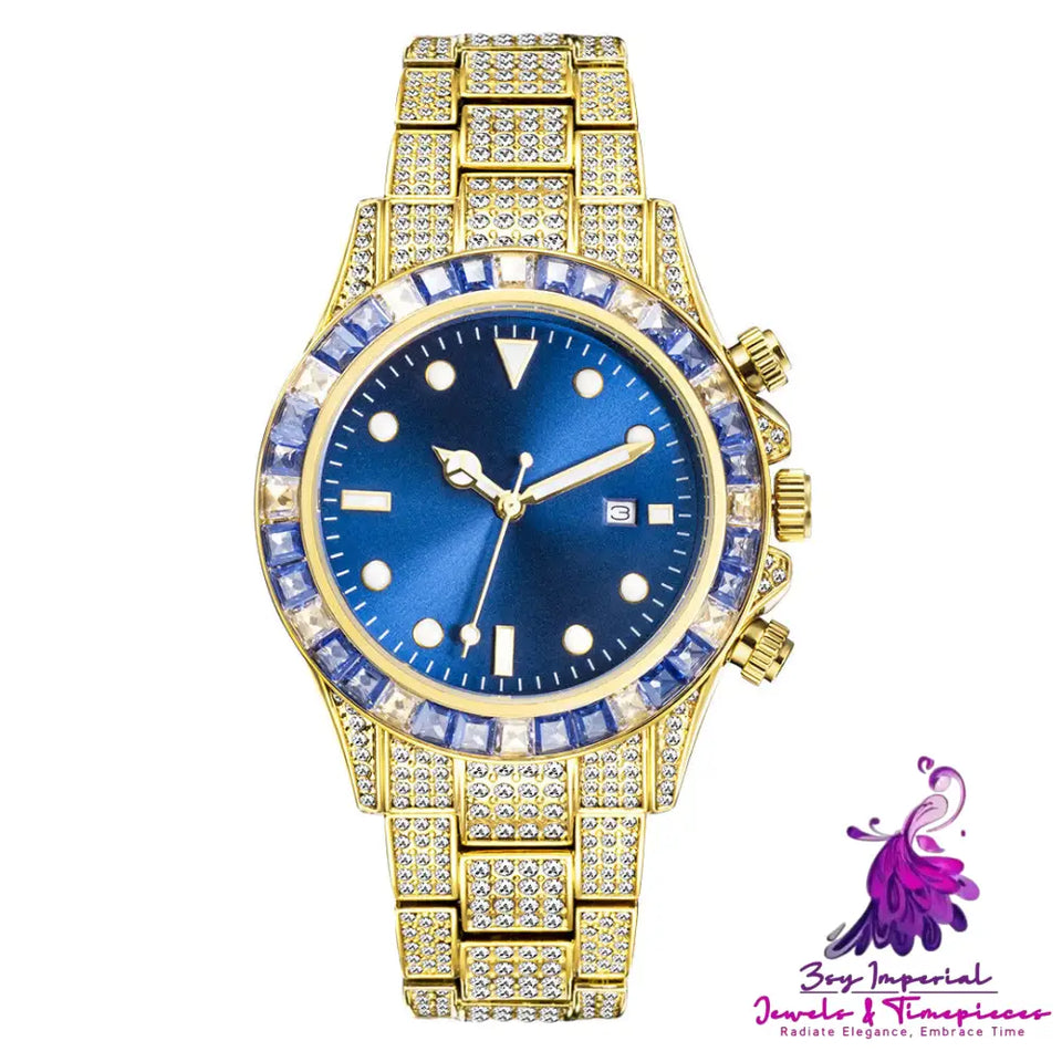 Diamond-encrusted Luminous Quartz Watch