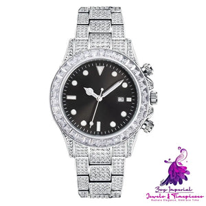 Diamond-encrusted Luminous Quartz Watch