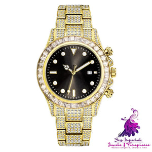 Diamond-encrusted Luminous Quartz Watch