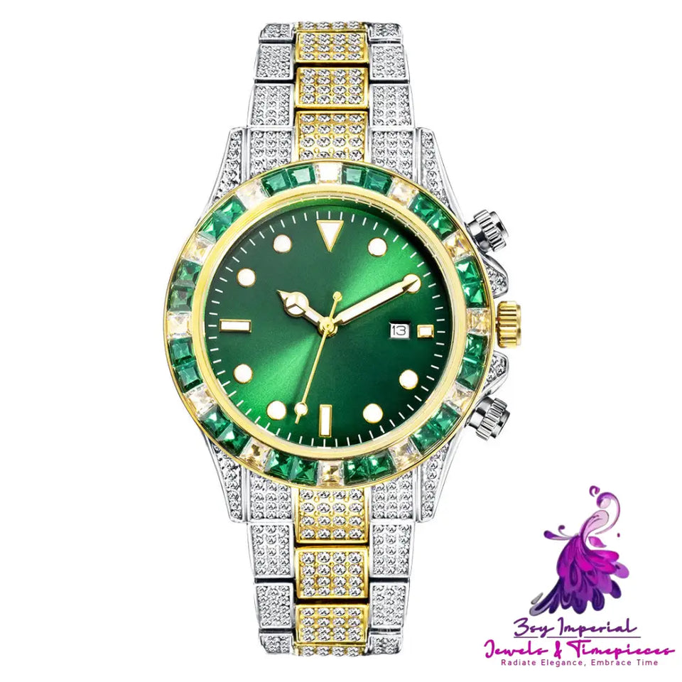 Diamond-encrusted Luminous Quartz Watch