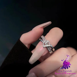 Pearl Zircon Diamond Love Ring