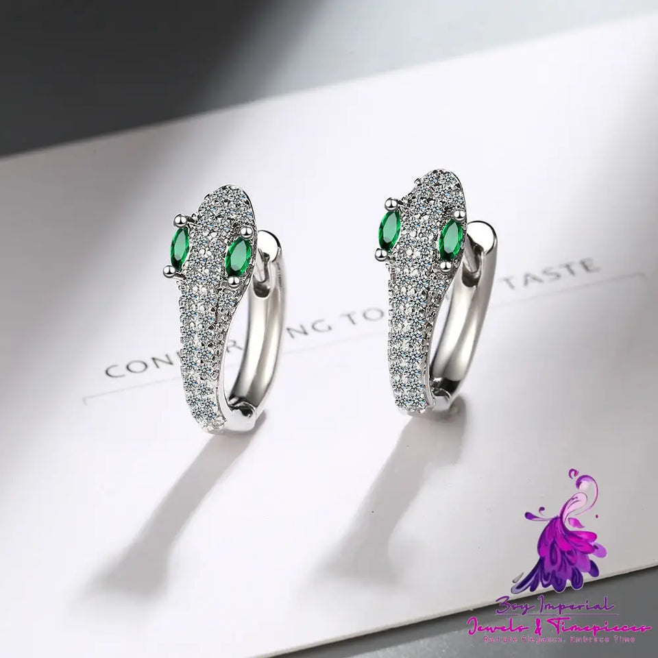 Personalized Snake Diamond Earrings