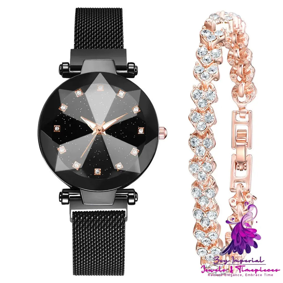 Starry Sky Square Diamond Ladies Watch