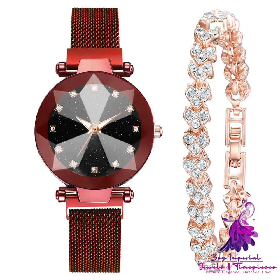 Starry Sky Square Diamond Ladies Watch