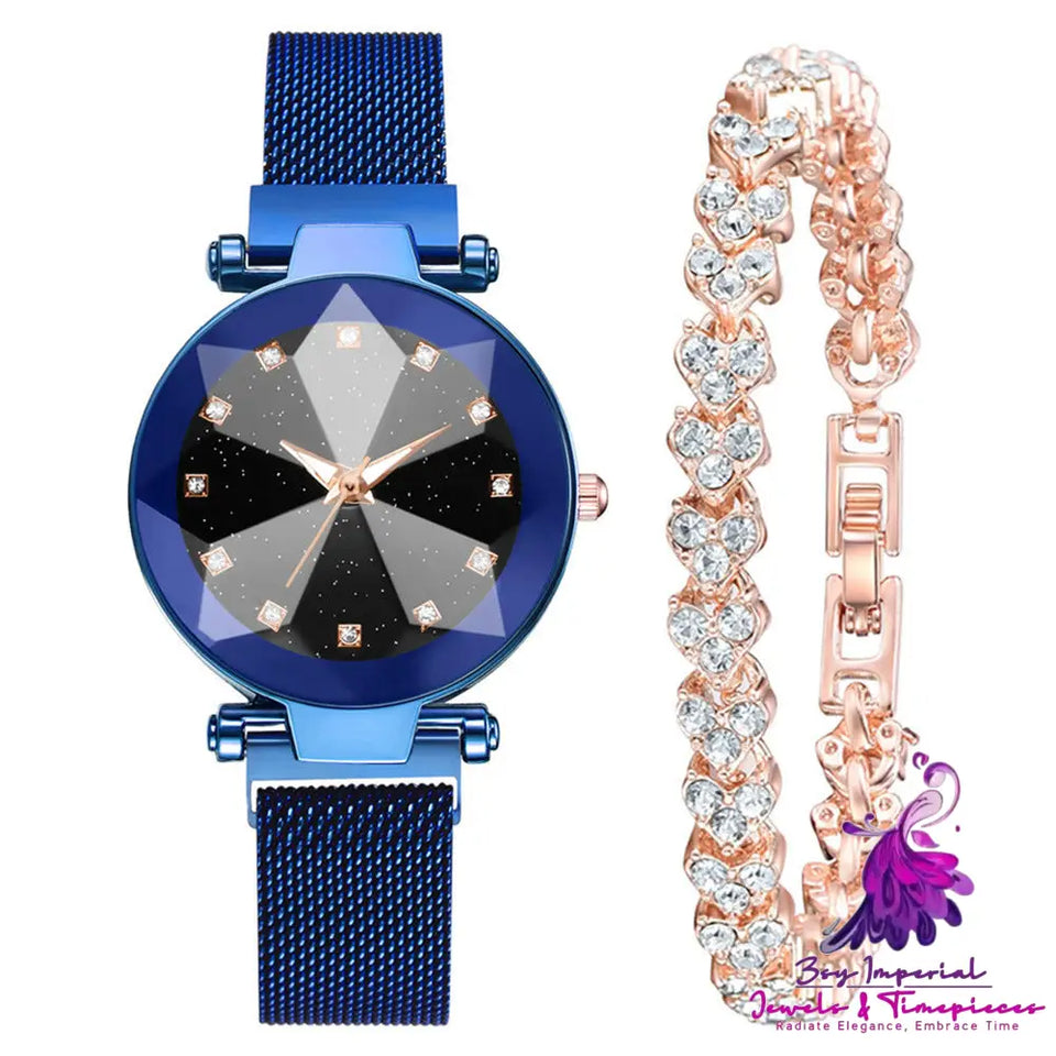 Starry Sky Square Diamond Ladies Watch