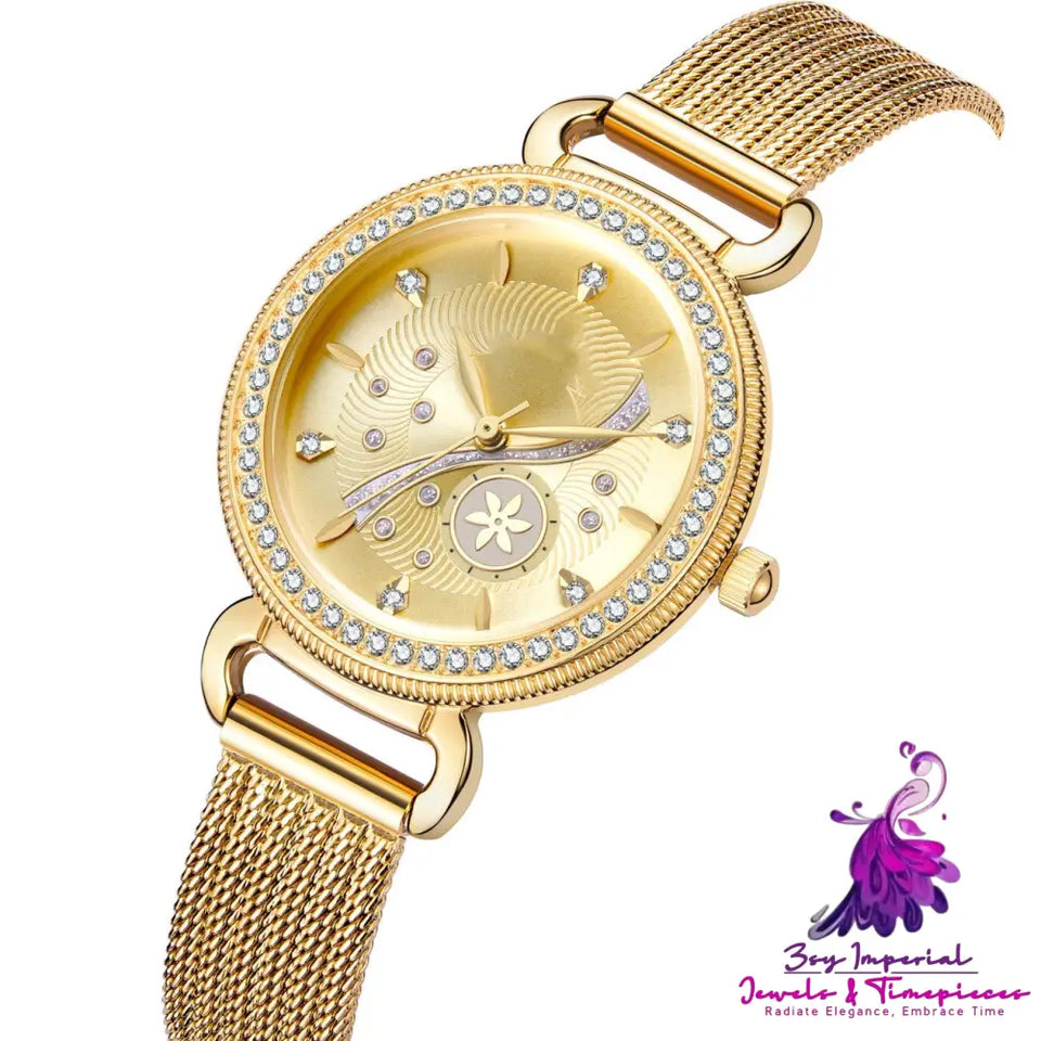 Diamond-set Fashion Waterproof Watch for Women