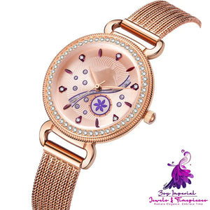 Diamond-set Fashion Waterproof Watch for Women