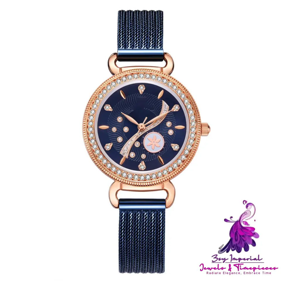 Diamond-set Fashion Waterproof Watch for Women