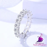 Women’s Fashionable And Versatile Square Row Diamond Ring