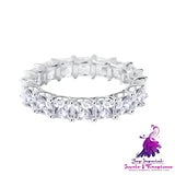 Women’s Fashionable And Versatile Square Row Diamond Ring