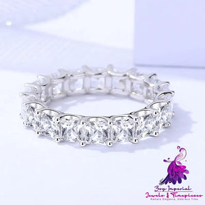 Women’s Fashionable And Versatile Square Row Diamond Ring