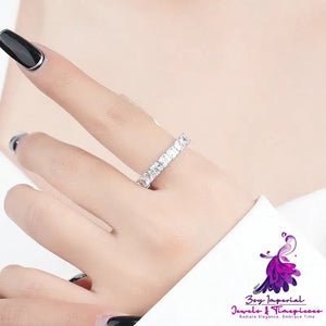 Women’s Fashionable And Versatile Square Row Diamond Ring