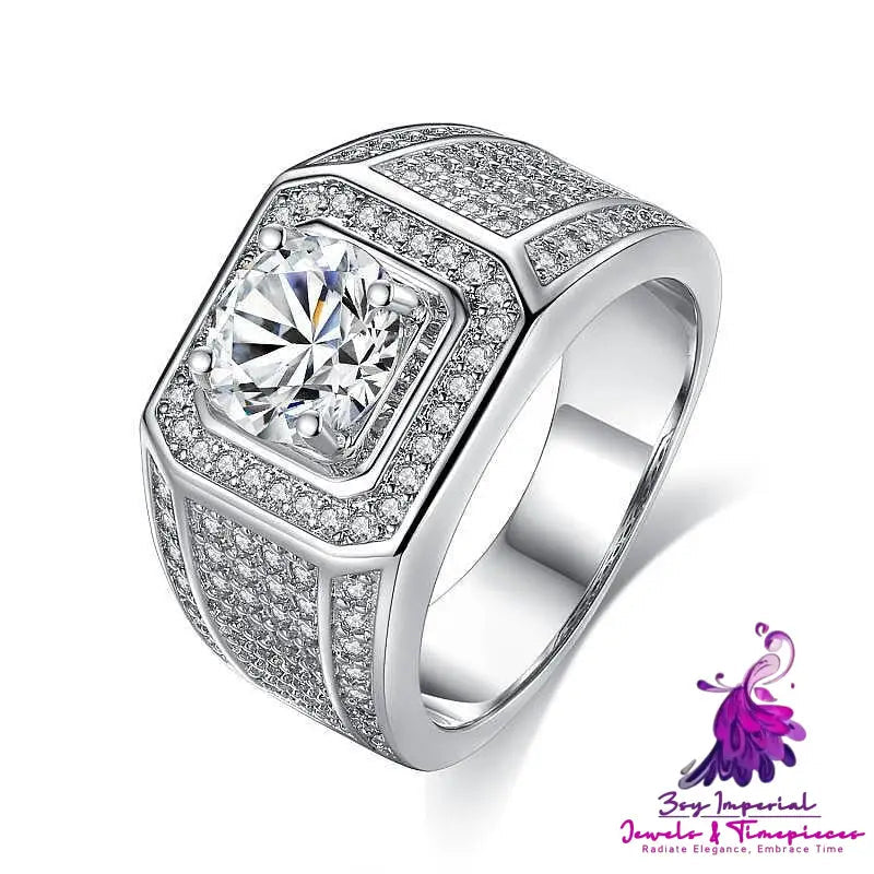 Full Diamond Inlaid Men’s Diamond Ring