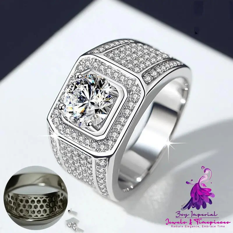 Full Diamond Inlaid Men’s Diamond Ring