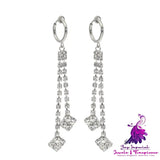 Diamond High-grade Earrings Niche Personality Long Fringe