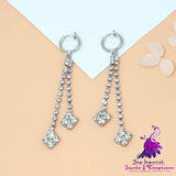 Diamond High-grade Earrings Niche Personality Long Fringe