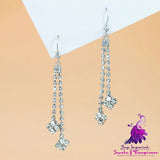 Diamond High-grade Earrings Niche Personality Long Fringe