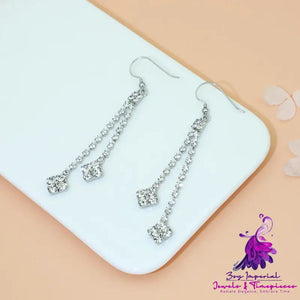 Diamond High-grade Earrings Niche Personality Long Fringe