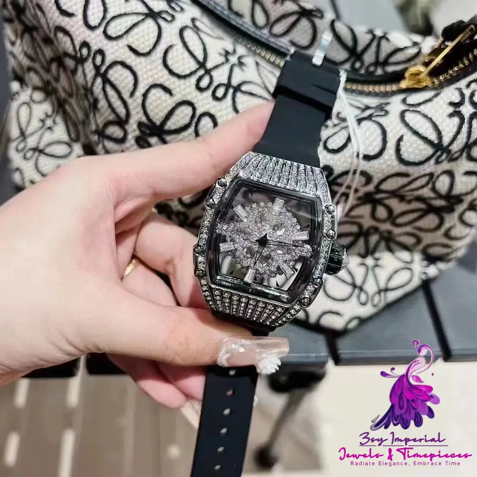 Hollow Diamond Luxury Women’s Silicone Watch