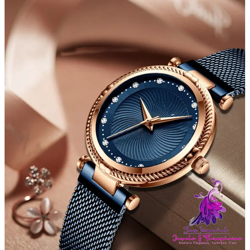 Mesh Diamond Inlaid Women’s Watch